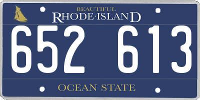 RI license plate 652613