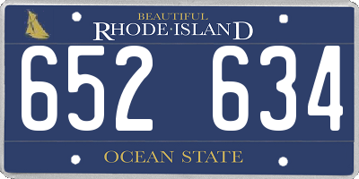 RI license plate 652634