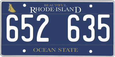 RI license plate 652635