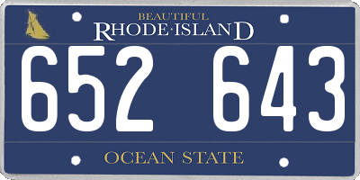RI license plate 652643