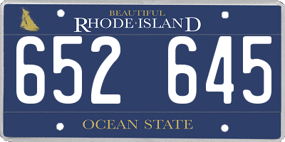 RI license plate 652645