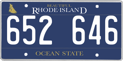 RI license plate 652646