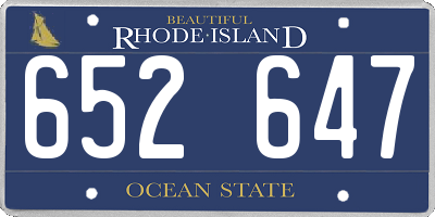 RI license plate 652647