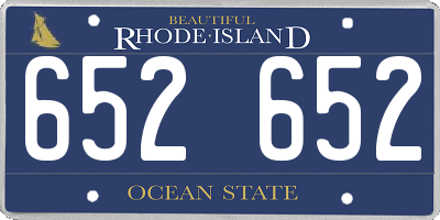 RI license plate 652652