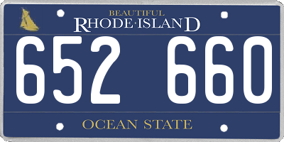 RI license plate 652660