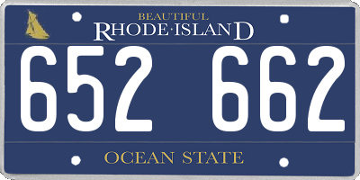RI license plate 652662