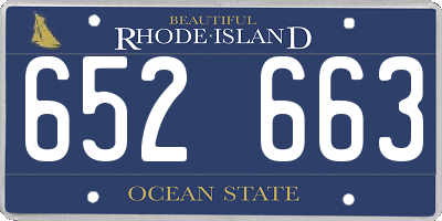 RI license plate 652663