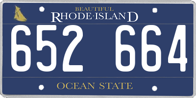 RI license plate 652664