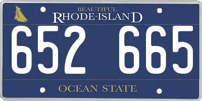RI license plate 652665