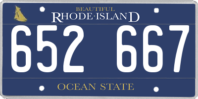 RI license plate 652667