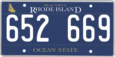 RI license plate 652669
