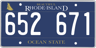 RI license plate 652671