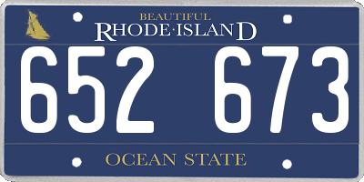 RI license plate 652673