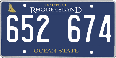 RI license plate 652674