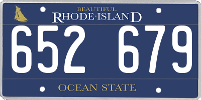 RI license plate 652679