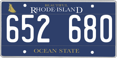 RI license plate 652680