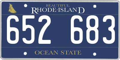 RI license plate 652683