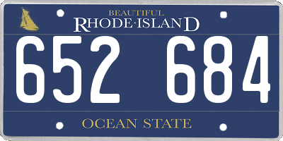 RI license plate 652684