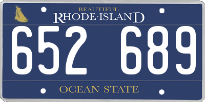 RI license plate 652689