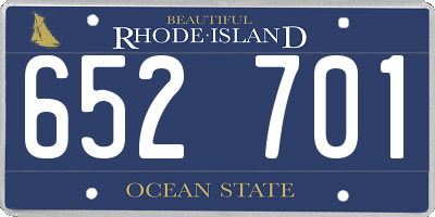 RI license plate 652701