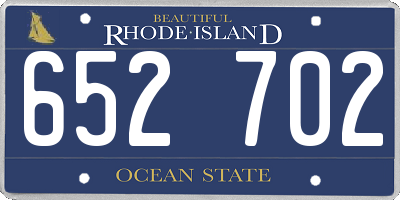 RI license plate 652702