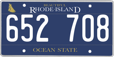 RI license plate 652708