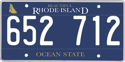 RI license plate 652712