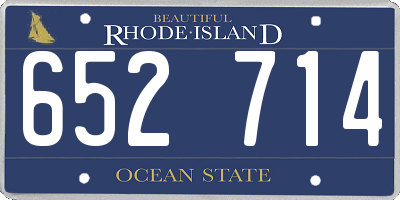 RI license plate 652714