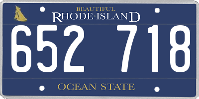 RI license plate 652718