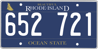 RI license plate 652721