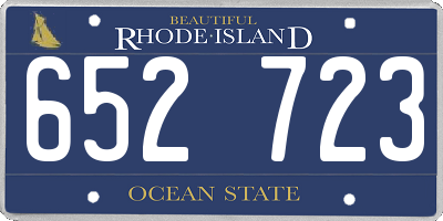 RI license plate 652723