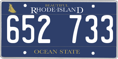 RI license plate 652733