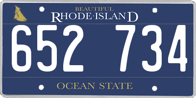 RI license plate 652734