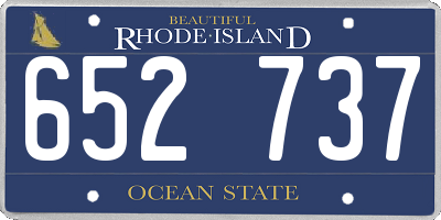 RI license plate 652737