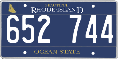 RI license plate 652744