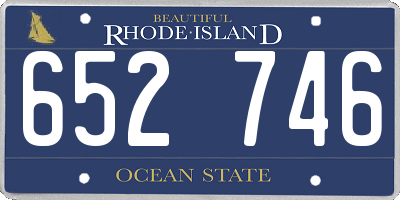 RI license plate 652746