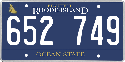 RI license plate 652749
