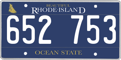 RI license plate 652753