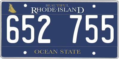 RI license plate 652755