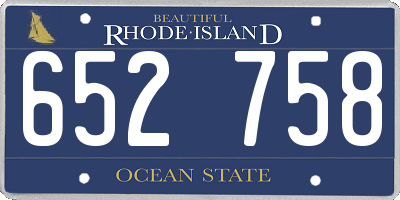 RI license plate 652758