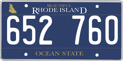 RI license plate 652760