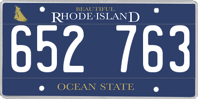 RI license plate 652763