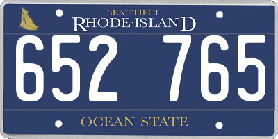 RI license plate 652765