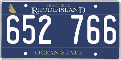 RI license plate 652766