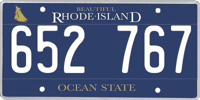 RI license plate 652767