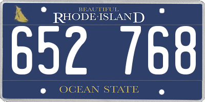 RI license plate 652768