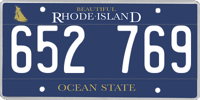 RI license plate 652769