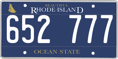 RI license plate 652777