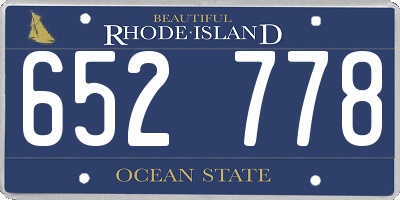 RI license plate 652778