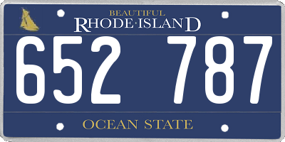 RI license plate 652787